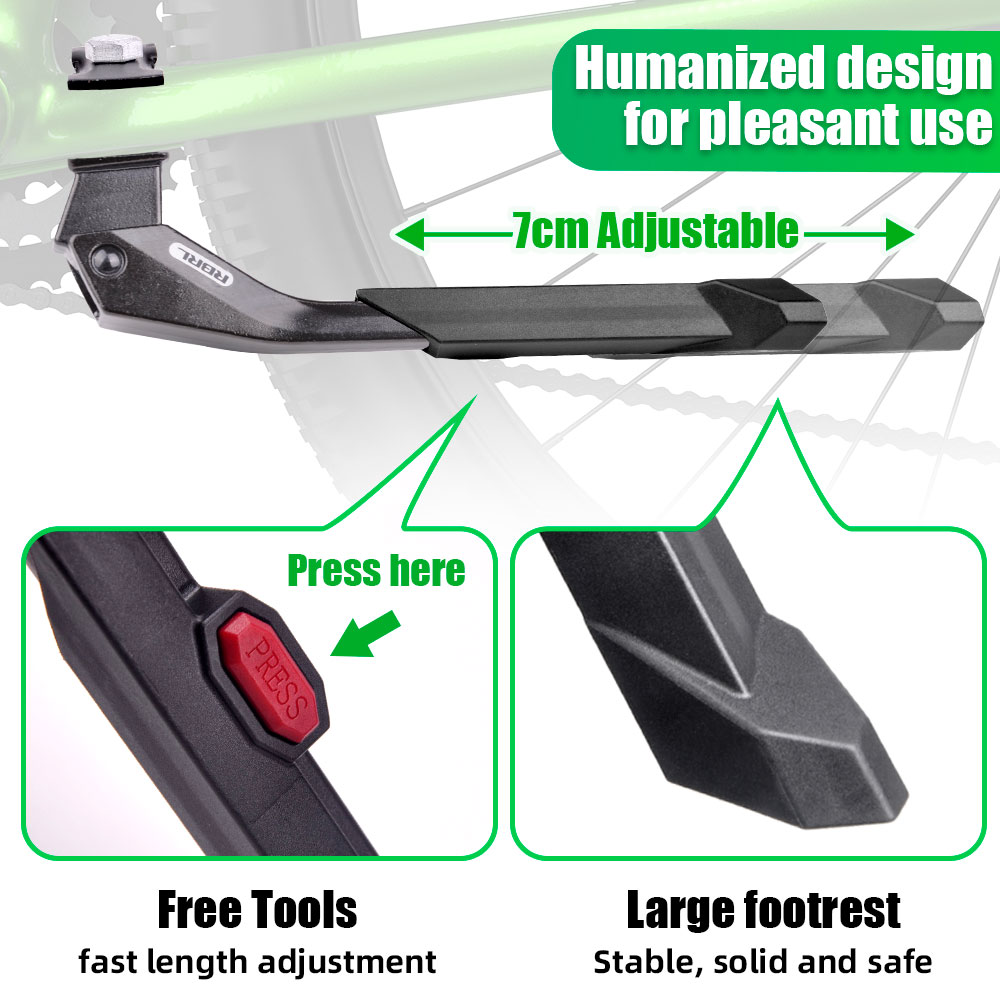 Bicycle Kickstand - مسند دراجة RBRL MTB قابل للتعديل،